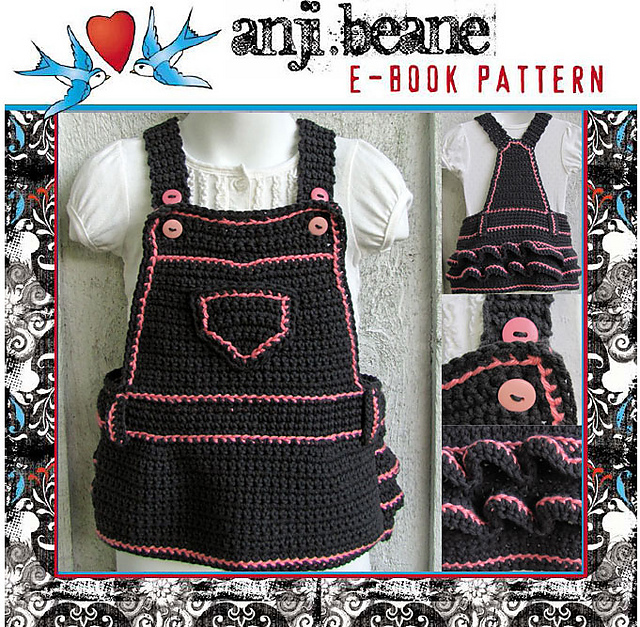 Ravelry Baby Ruffled Overall Dress pattern by Anji Beane
