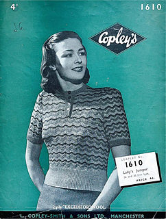Copley’s pattern 1610 from the later 1940s, probably post-war, at the height of the wool shortages.