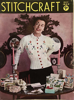 The front cover of Stitchcraft magazine of December 1949 featuring the pattern adapted for Knitted for Best.