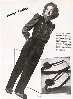 The original pattern is from the ‘Fireside Fashions’ feature in the 1940s Australian publication, modelled by Hollywood actress Evelyn Keyes.