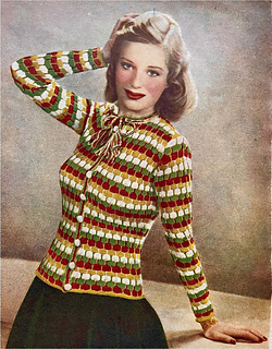 The pattern for the Harlequin Jacket appeared in a double-page colour feature in the October issue of My Home magazine in 1948.