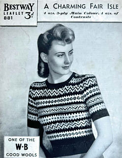 The same pattern appeared as a leaflet by Bestway under the title ‘A Charming Fair Isle’.