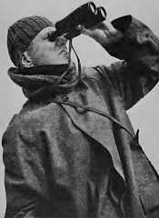 On the lookout! Many of you have been looking for just this type of muffler helmet. It does mean that both the head and the throat are properly protected, and the careless man can't leave his scarf behind just when he needs it most.