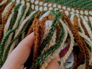 Close up of the fringe, over 300 chains of 50