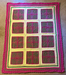 Mosaic crochet blanket crocheted by Teresa. No mosaic crochet pattern included - but the chart can be used for both techniques!