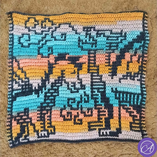 Overlay mosaic crochet sample by Henriette Van Wyck