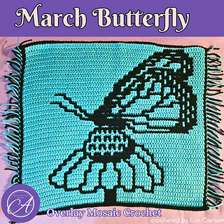 Overlay mosaic crochet sample crocheted by Erin Carlson