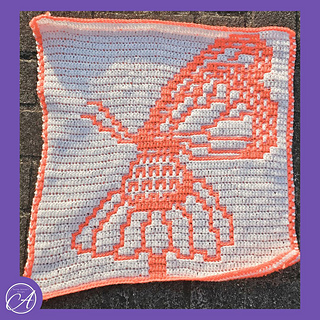 Overlay mosaic crochet sample crocheted by Kim