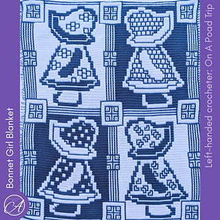 Mosaic crochet sample by On A Poad Trip (flipped, left-handed crocheter)