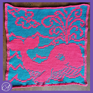 Mosaic (adjusted, solid) crochet sample by Henriette Van Wyck