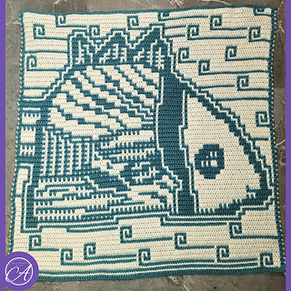 Mosaic (adjusted, solid) crochet sample by Marie Sparks