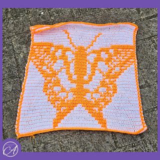 Mosaic crochet sample by Kim