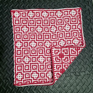 The Interlocking technique creates a reversible fabric. Mosaic crochet will have stripes on the back.