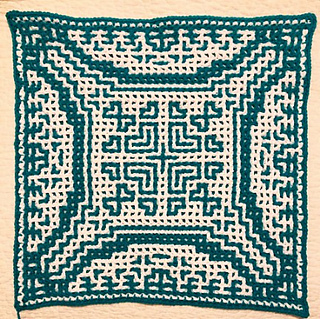 Interlocking sample, using white as AC, by Kimberly Windsor-Johnson