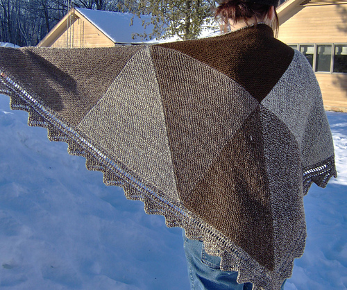 Ravelry: 3 x 3 = 10 Shawl pattern by Amy Tyler, Stone Sock Fibers
