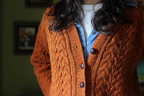 Røkt oransje cardigan - Thea Colman
