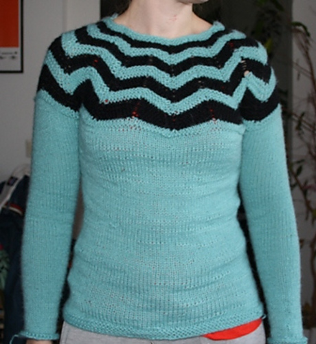 Ravelry: Falling Stars Top Down Sweater pattern by Elaine Phillips