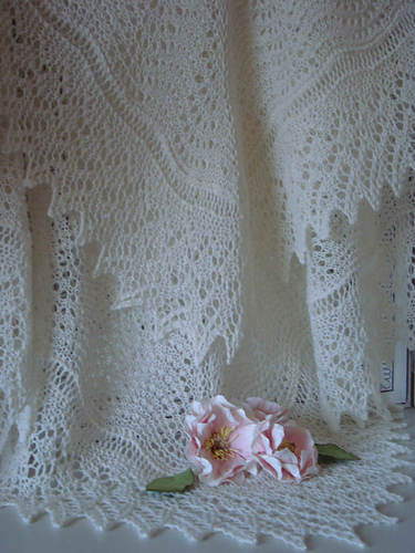 feather knitted shawl