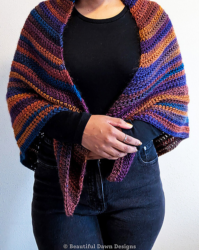 Sunset Peaks Triangle Shawl