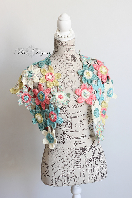 Tunisian Flower Shawl