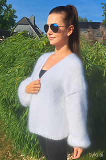 Strick Cardigan Mohair Gratte