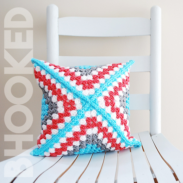 Ravelry Retro Granny Square Pillow pattern by B.Hooked Crochet & Knitting