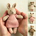 mini bunny and bear in a dress pattern 