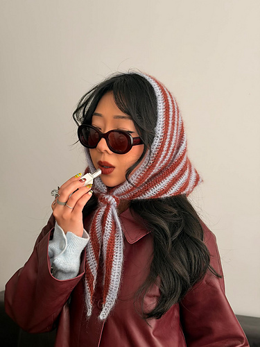 scallop striped triangle scarf 다른 모습 6