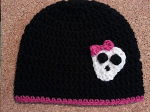 Easy Girly Skull with Bow Applique photo 2