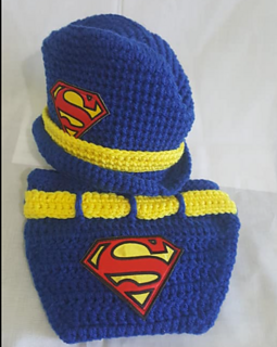BABY SUPERMAN
CLARK KENT FEDORA
Just look at the back of that Diaper ~ Superman symbol!
I use Iron-on DC-Comics-Patch-Superman-Logo-3.75”X2.9” PDC-0001 for Diaper Cover & Superman: P-DC-0115-S 2” Iron-On patch for Beanies/fedora.