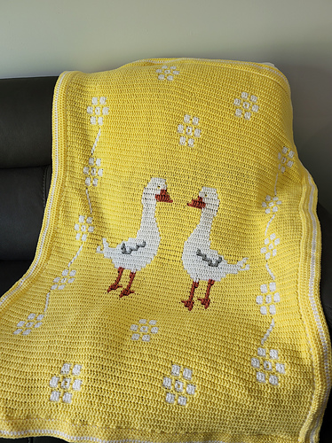 Little Geese Mosaic Overlay Baby Blanket