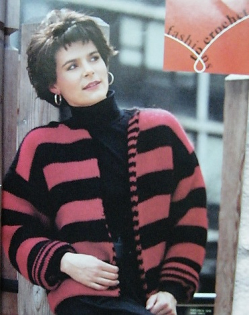 Ravelry Red And Black Stripe Jacket pattern by Michele Maks