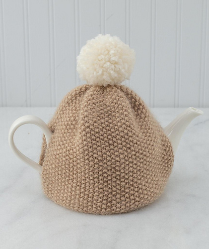 Ravelry: Seed Stitch Pompom Tea Cozy pattern by Churchmouse Yarns and Teas