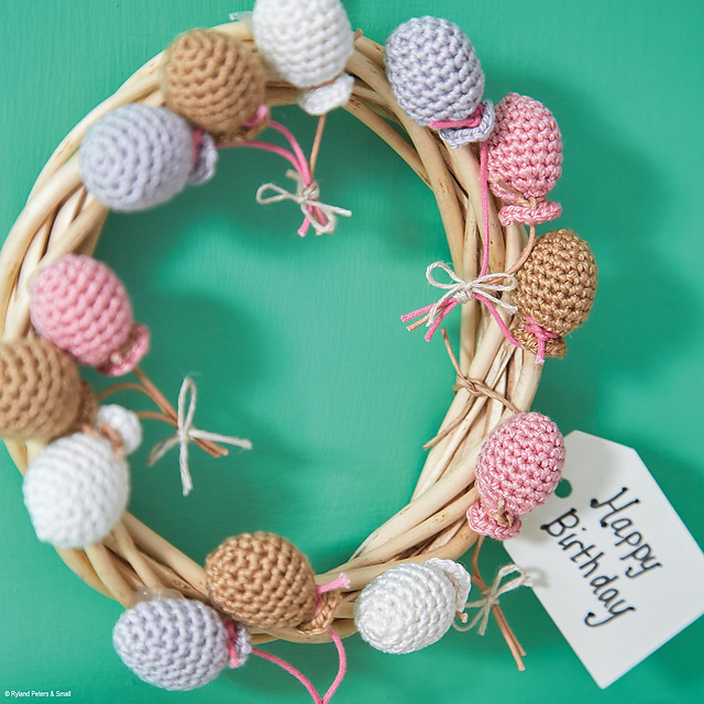 Ravelry Crocheted Birthday Wreath pattern by Kate Eastwood