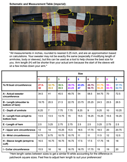 Patchwork Pullover schematic - imperial
