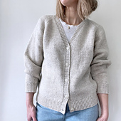 Basic V Neck Cardigan - bulky weight version