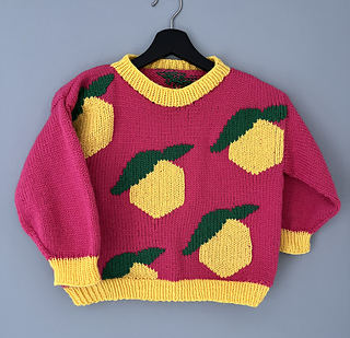 Age 6 (116cm). Duplicate stitch finish.