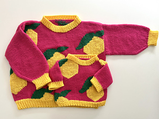 Newborn and Age 6 (116cm). Duplicate stitch finish.