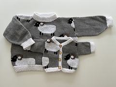 Age 6 (116cm) and Newborn. Duplicate stitch finish.