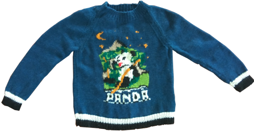 Actual knitted (before design changed)