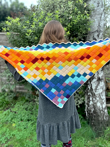 Ravelry: Tunisian Entrelac Temperature Shawl pattern by Concrete Gems