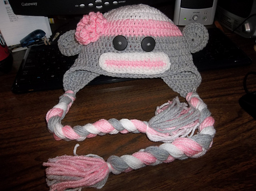 Toddler Sock Monkey Hat photo 5