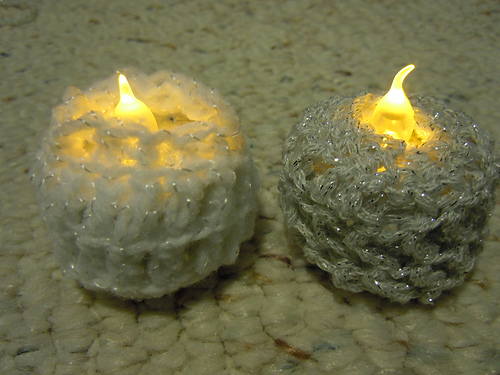 Crochet LED Tea Light Candle Cover photo 1