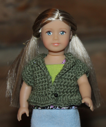 Short-Sleeved Raglan Cardigan for Mini AG Dolls photo 3