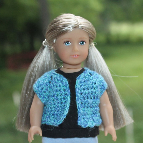 Short-Sleeved Raglan Cardigan for Mini AG Dolls