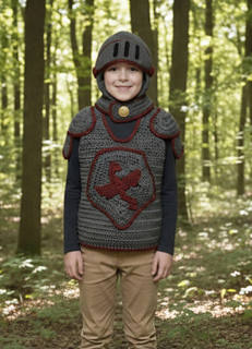 Full Frontal of Knight vest and hat crochet pattern for cosplay