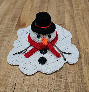 Melting snowman from the front crochet pattern
