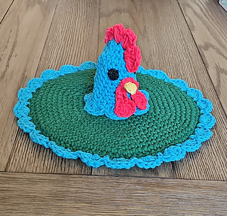 Rooster Puppet crochet pattern Hot pad
