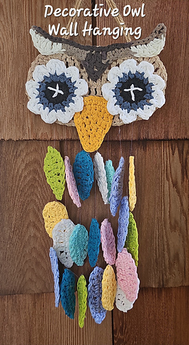 Complete boho owl wall hanging crochet pattern