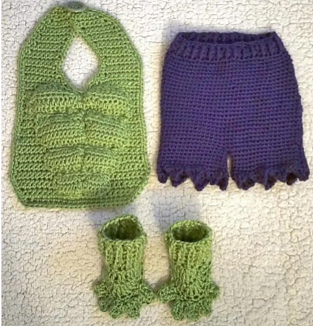 Ravelry Incredible Baby Hulk Costume Bib Ensemble Pattern By Sharon E Santorum